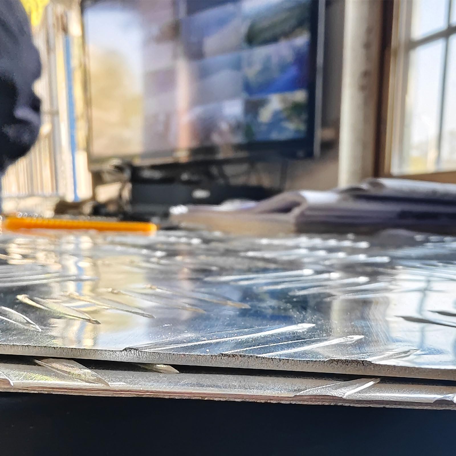 Wytrzymała aluminiowa płyta diamentowa – antypoślizgowa płyta bieżnika, idealna do podłóg, garażu, ciężarówek, przyczep i DIY, 3 szt. 200 mm x 200 mm x 3,0 mm