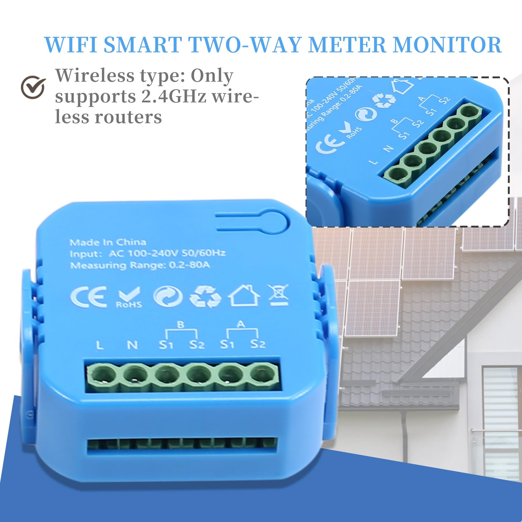 2 Medidores de Energía Inteligentes Tuya, Monitor de Consumo de Energía Bidireccional, Compatible con Control por Aplicación