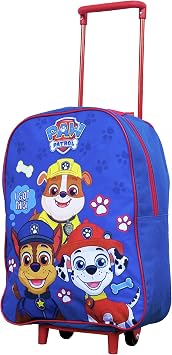 Paw Patrol Kids Cabin Bag Suitcase - Lightweight with Wheels and Telescopic Handle - Ideal for Short Breaks, Holidays, Sleepovers, and School Trips