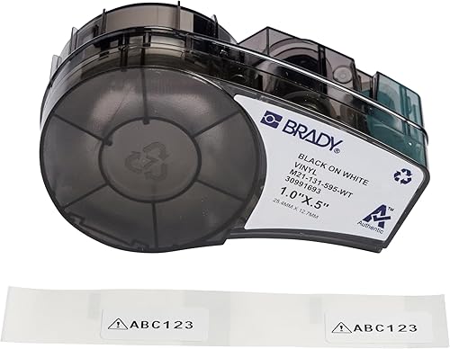 Brady Auténtica etiqueta de vinilo para todo tipo de clima (M21-131-595-WT) para identificación de interior/exterior, laboratorio y etiquetado de