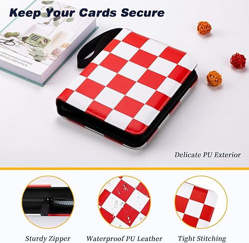 Miniatura 3 de Carpeta de tarjetas para tarjetas TCG, 4 bolsillos portátil coleccionista de tarjetas con 50 fundas extraíbles, carpeta de tarjetas intercambiables,