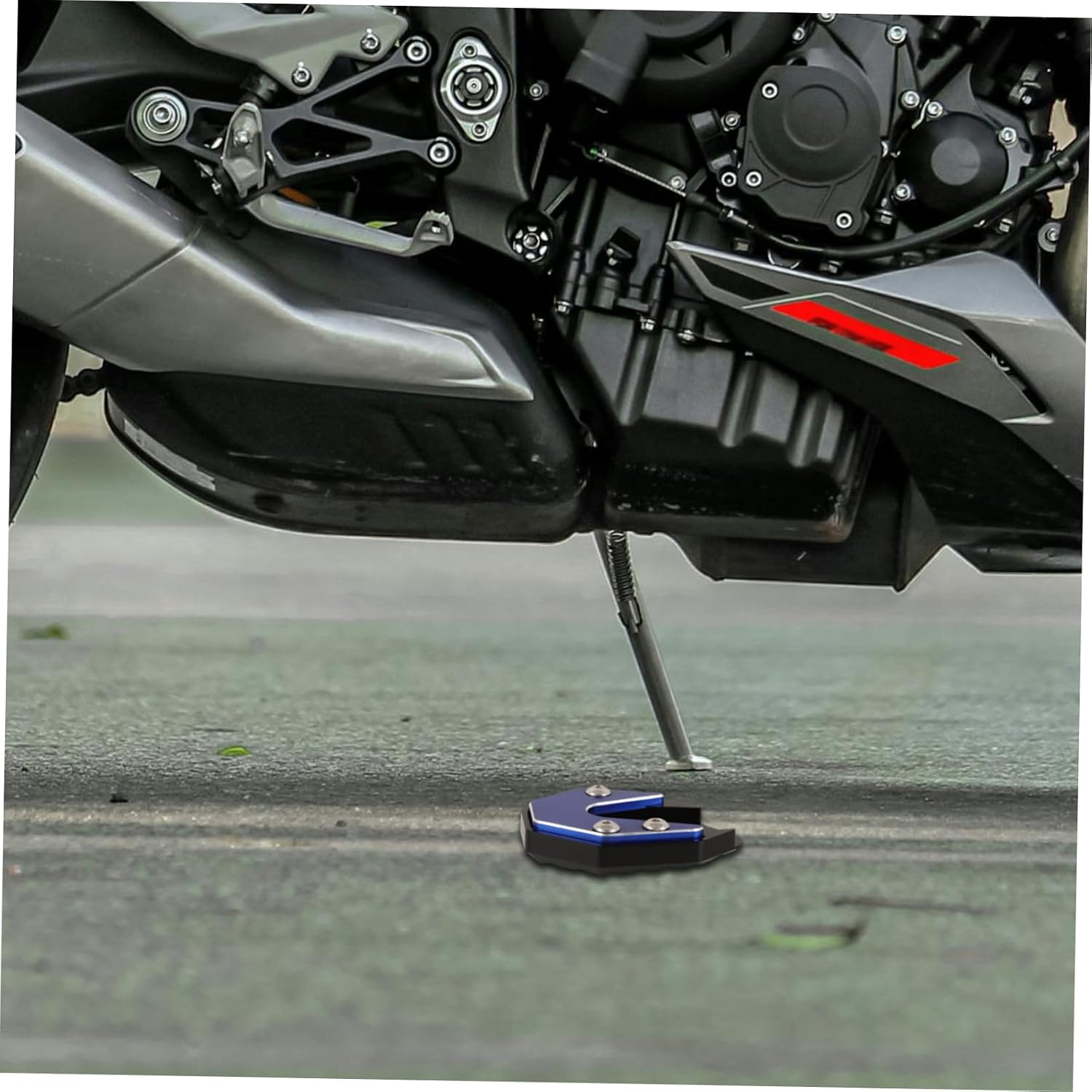 STOBAZA Motorcycle Kickstand Pad Non-Slip Side Stand Support Plate for Bikes Sturdy Kickstand Extension Accessory for Parking on Soft Ground