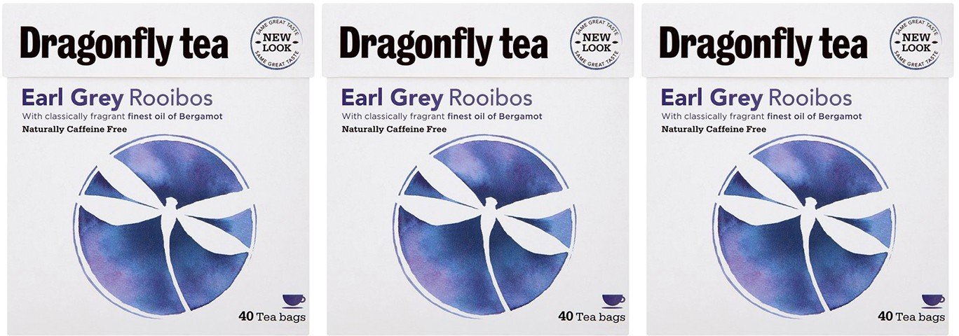(3 PACK) - Dragonfly Tea - Earl Grey Rooibos Tea | 40 Bag | 3 PACK BUNDLE