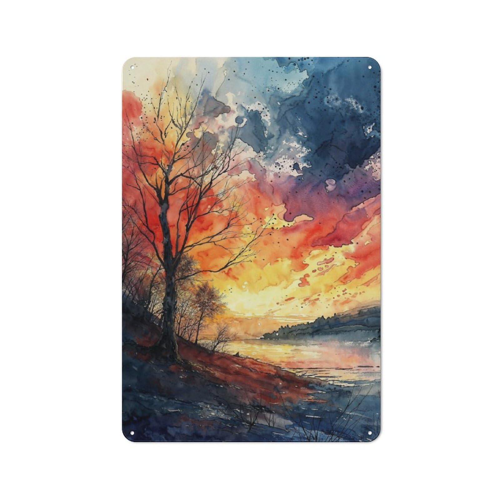 Junmoney Autumn Vista Metal Sign 30X20cm With For Workshop Wall, Rustic Decor, For Collectors Decorating Workshops And Hobby Rooms