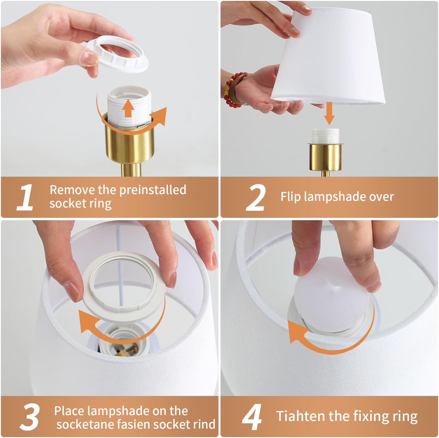 Portables Cordless Table Lamp Set of 2,LED Fabric Shade DeskLamp,Rechargeable Battery Operated，Lighting for Bedroom, Bedside,Bar,Living Room, Dining Room, Night Light (Brass)