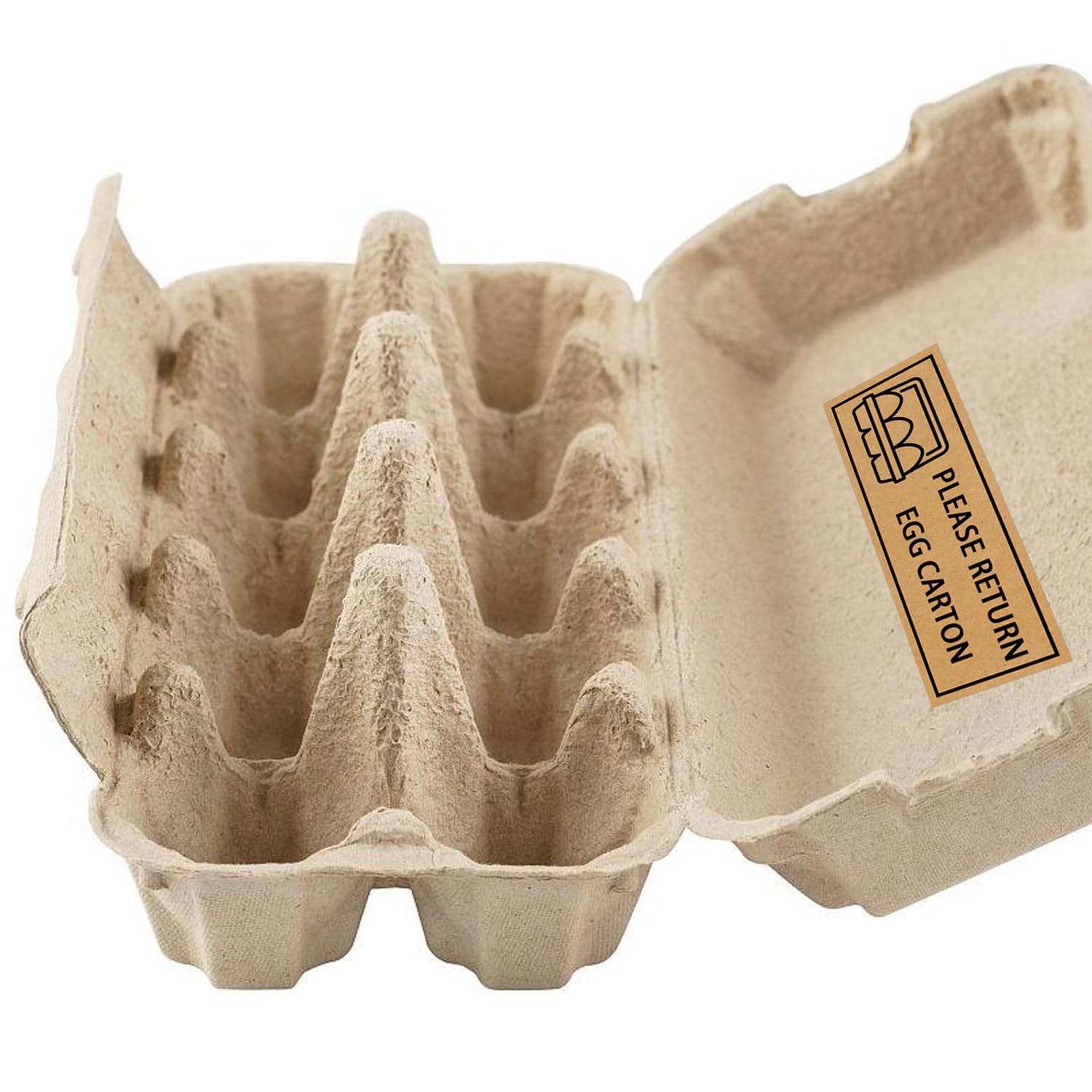 500 etiquetas adhesivas reutilizables de papel kraft de 1.9 x 5.1 cm para devolución de cartón de huevos, suministros de embalaje de huevos frescos de granja, calcomanías duraderas para granjas