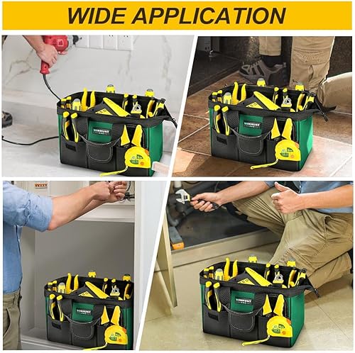 Miniatura 9 de Bolsa de herramientas, verde, 12.2 in12 pulgadas, hecha de poliéster 1680D, ideal para bricolaje y artesanos (12 pulgadas)