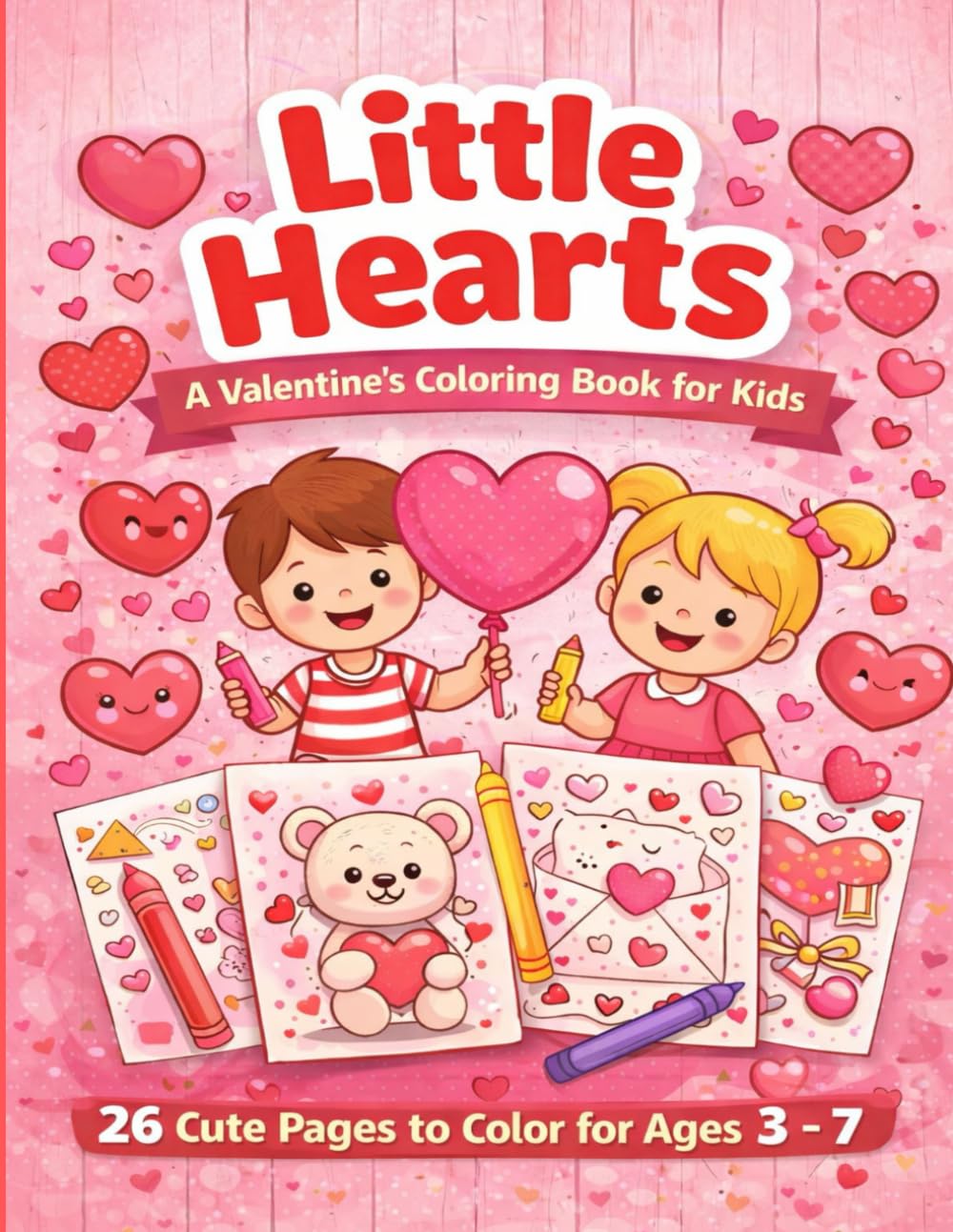 Little Hearts a Valentine's Coloring Book for Kids: 26 Cute Pages to Color Ages 3 - 7