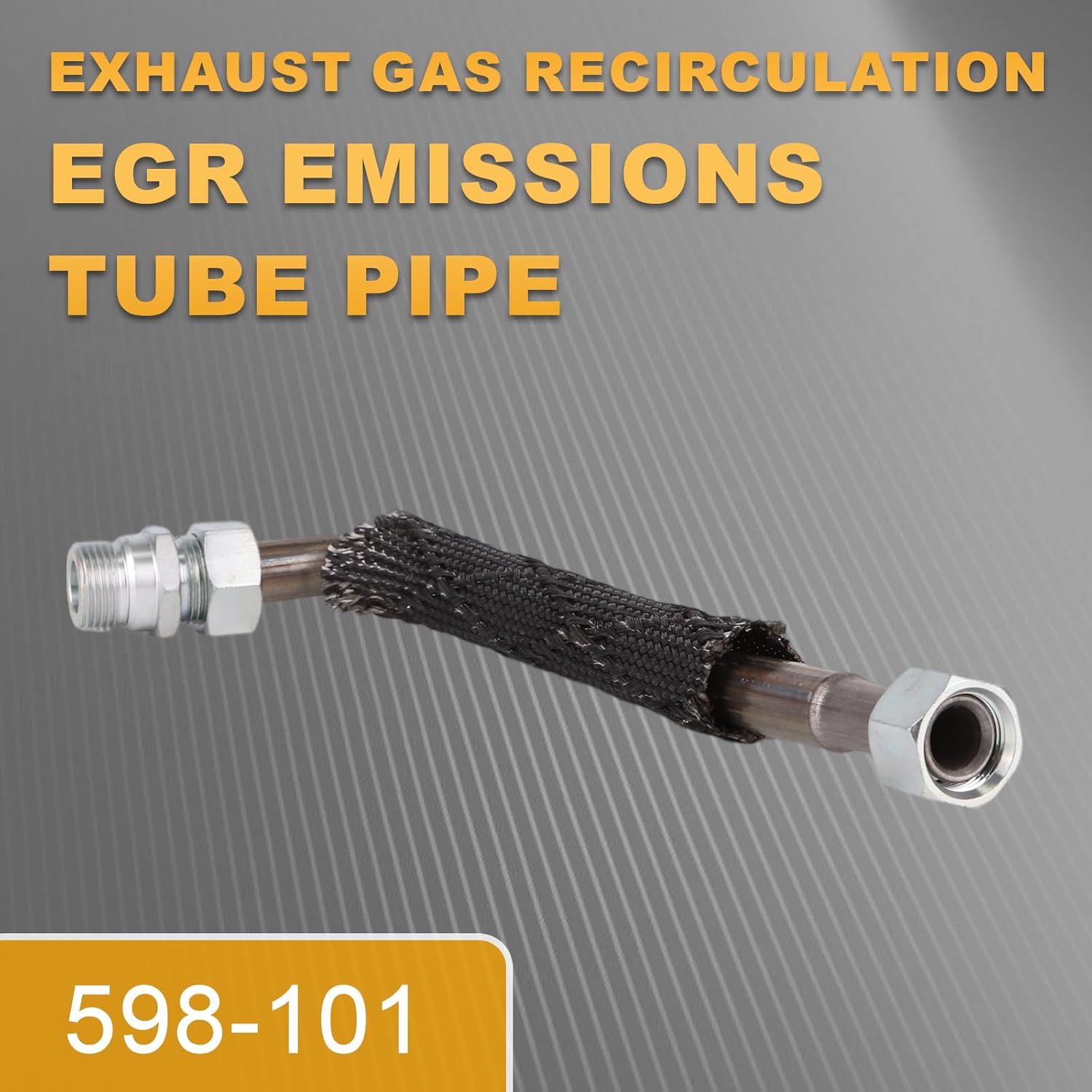 598-101 Exhaust Gas Recirculation EGR Emissions Tube Pipe Compatible with 1990-1996 Ford E150 E250 E350 F150 F250 F350 Bronco 5.8L V8 Engine Replace 598101 F0TZ-9D477-A EC4313