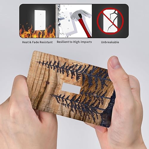 Miniatura 5 de Placa decorativa para interruptor de luz de palanca con estampado rústico de madera de girasol, placa de pared de 1 cuadrilla, placas frontales
