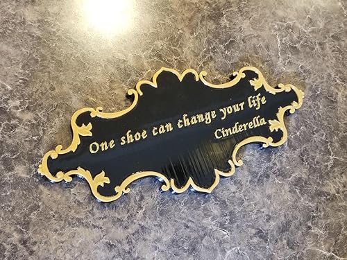 Miniatura 3 de Generic Letrero inspirado en One Shoe Can Change Your Life de 11 pulgadas, doble color negrodorado (réplica inspirada en accesorios), letrero