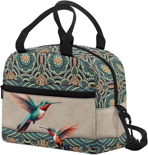 Vista 92 de doginthehole Bolsa de almuerzo portátil de teñido anudado azul, bolsa de almuerzo, organizador reutilizable, hielera para adultos, al aire libre