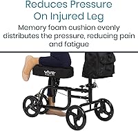 Vista 8 de Vive Mobility Funda para rodillera para patineta, accesorios para mayor comodidad (espuma de memoria), para rodillo de muletas de pierna rota