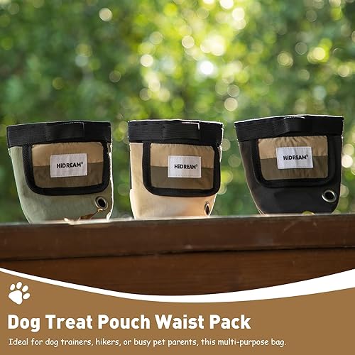 Miniatura 5 de ETIAL Riñonera con bolsa de golosinas para perros, cierre magnético, 3 vías de uso, nailon resistente al agua, dispensador de bolsas para