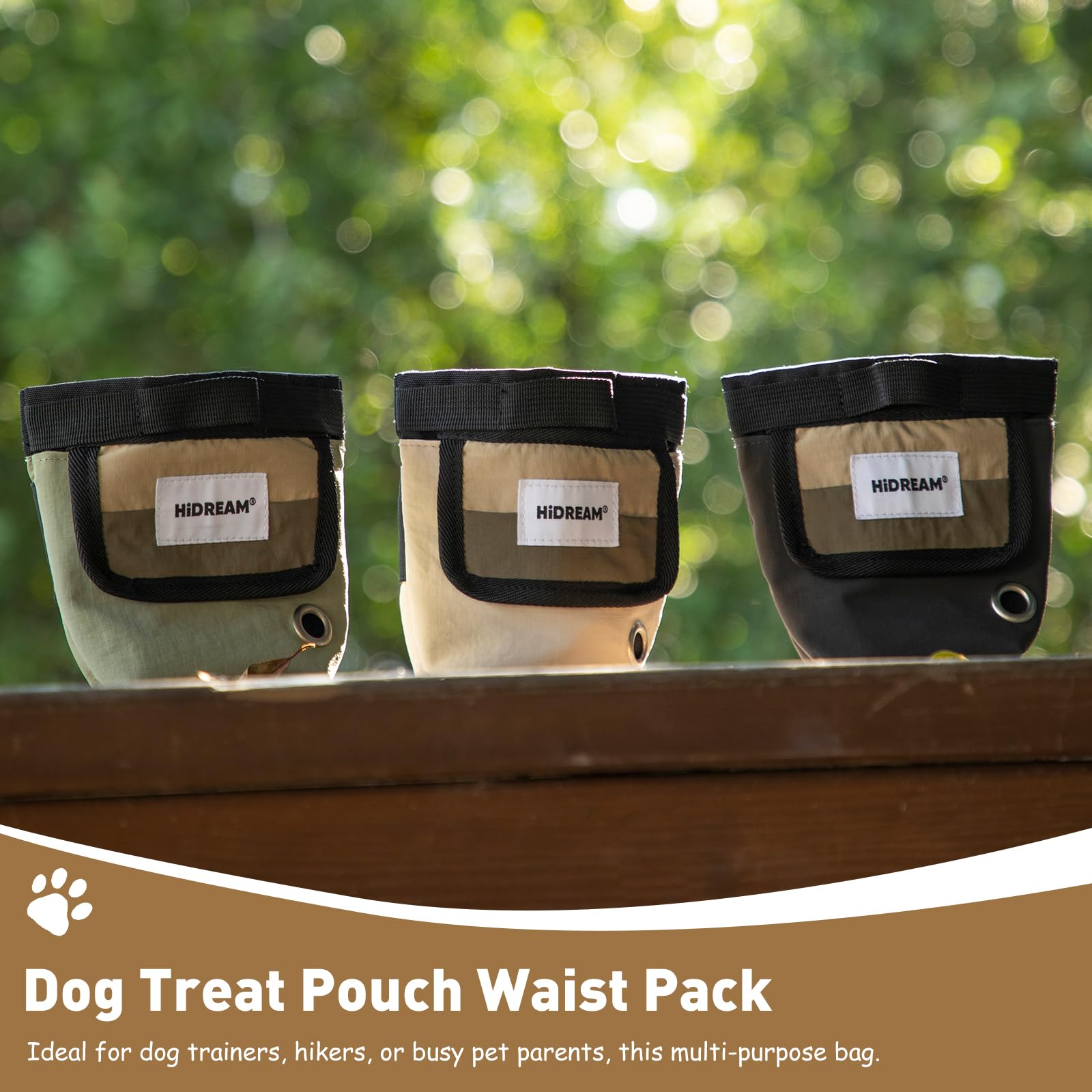 ETIAL Dog Treat Pouch Waist Pack - Magnetic Closure, 3-Way Wearable, Water-Resistant Nylon, Pet Poop Bag Dispenser for Training, Walking, Hiking (Gray) - image 5