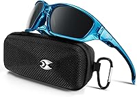 Vista 19 de Suoso Gafas de sol polarizadas deportivas para hombres: gafas de sol UV400 para mujeres, protección envolvente para pesca, conducción, TR90