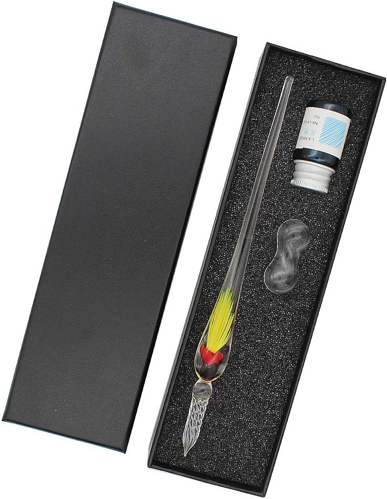 SIPLIV Glass Dip Pen Intarsia Jellyfish Dip Pen Fountain