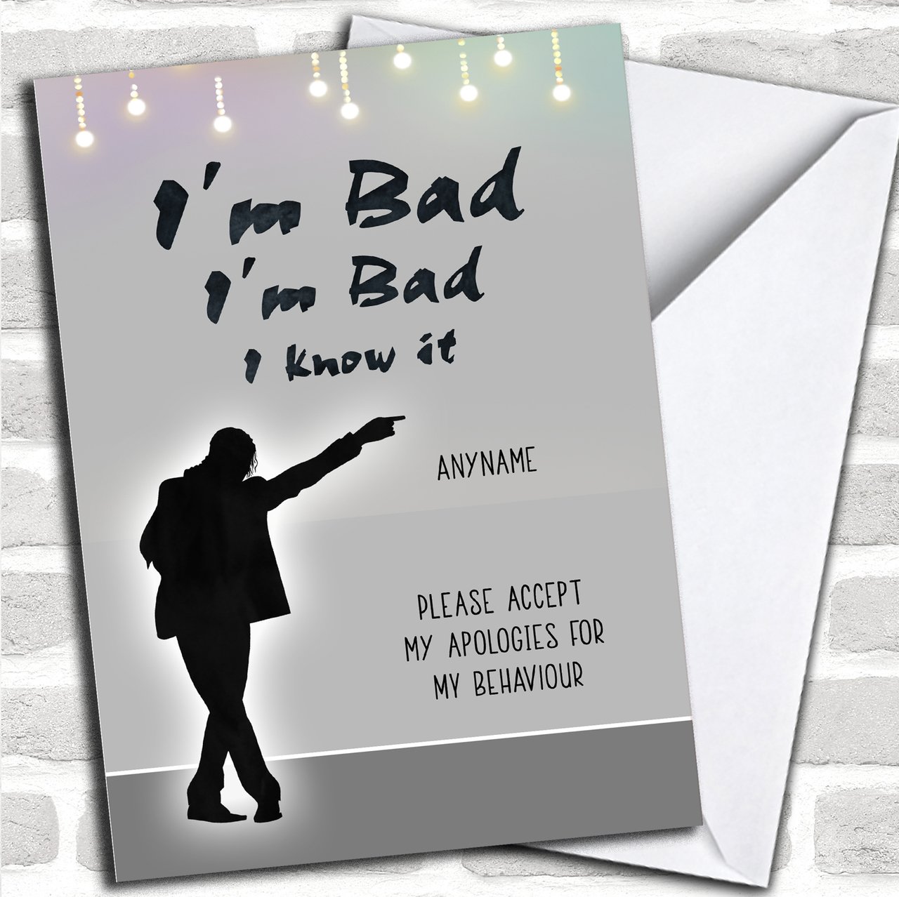 Funny Michael Jackson Sorry Customised Greetings Card- Sorry Cards | Sorry Card | I'm So Sorry Card