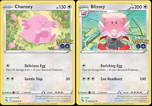 Blissey 052/078 - Pokemon Go - Lámina - Lote de cartas de evolución - Chansey