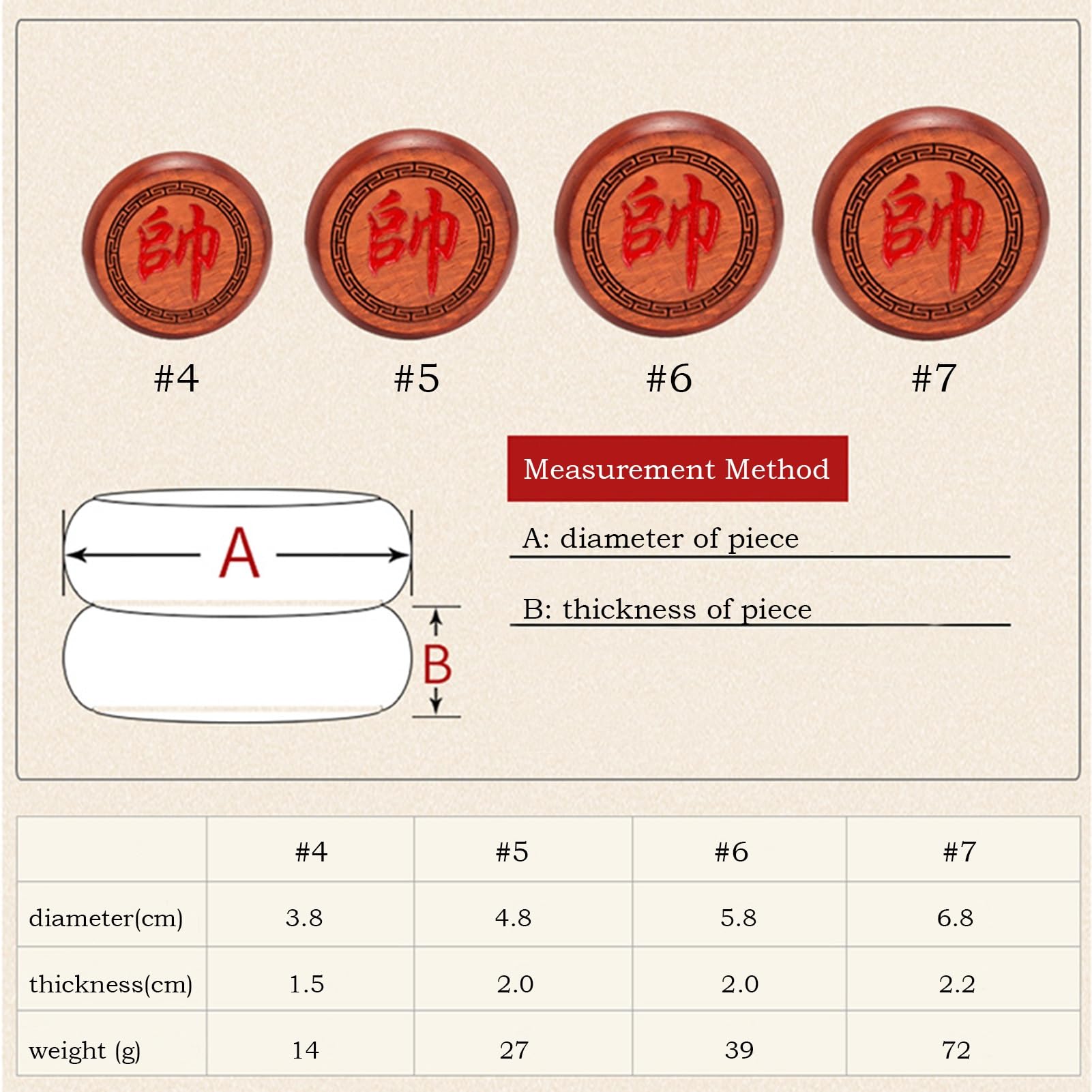 Scacchi Cinesi Xiangqi per 2 Giocatori, Gioco di strategia, Set da Viaggio Portatile con Pezzi in Palissandro e Scacchiera in Pelle (5,8 cm/2,3 Pollici)
