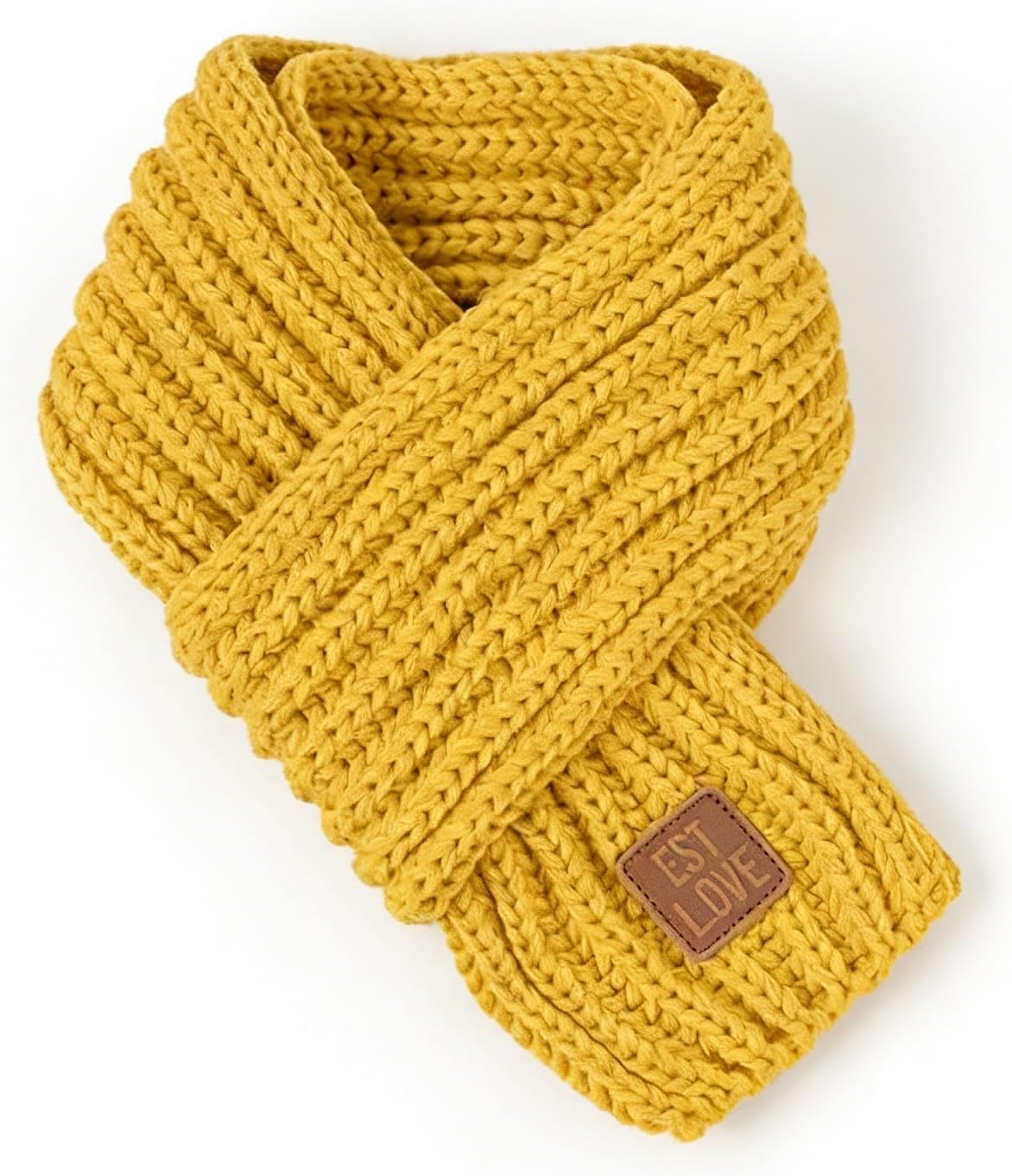 Kids Knitted Scarf Winter Solid Color Toddler Warmer Scarf for Boy Girl