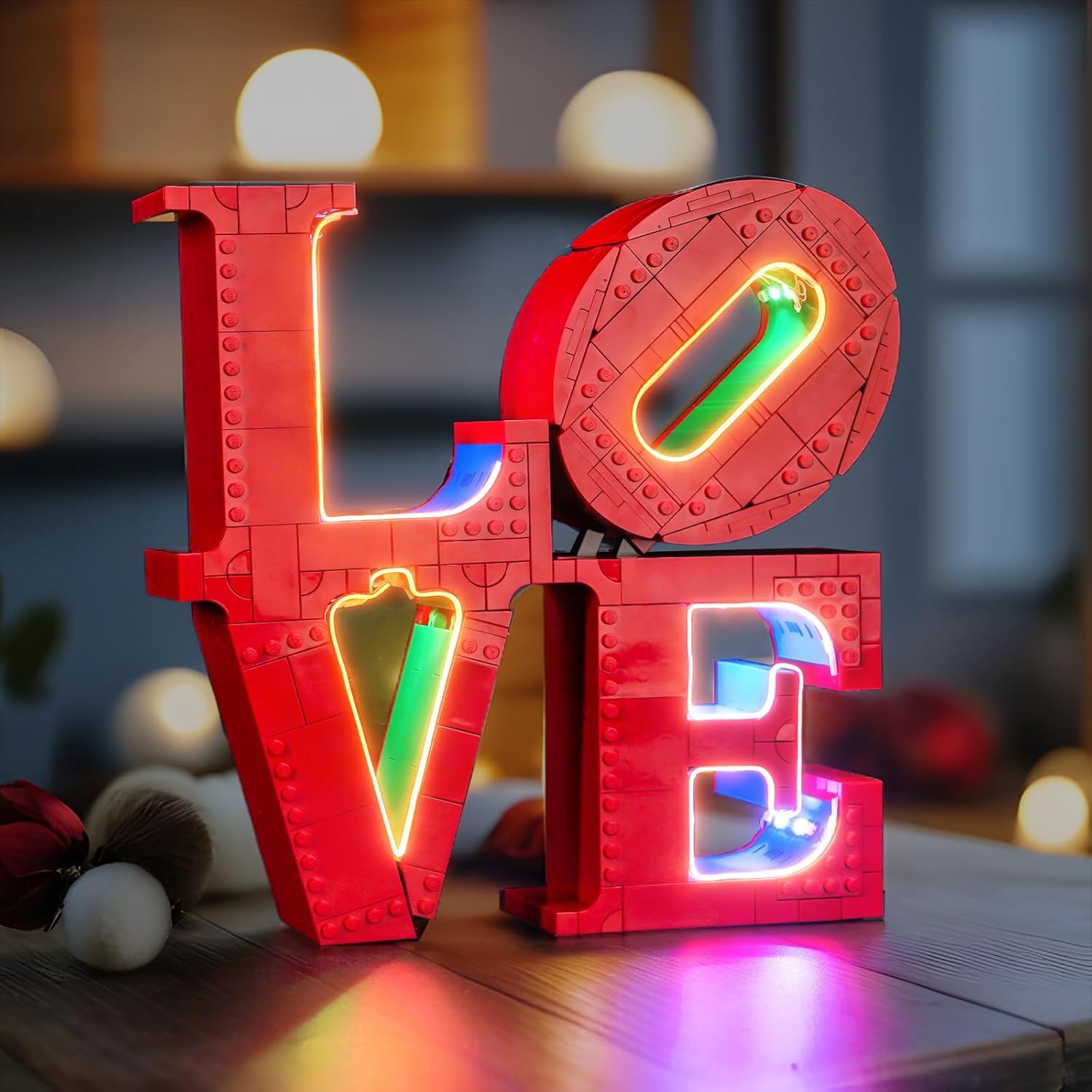 BrickBling LED Light Compatible with Lego Art Love Sculpture, Creative Lighting Kit Compatible with Lego 31214 - Gift Ideas for Valentine's Day - No Model