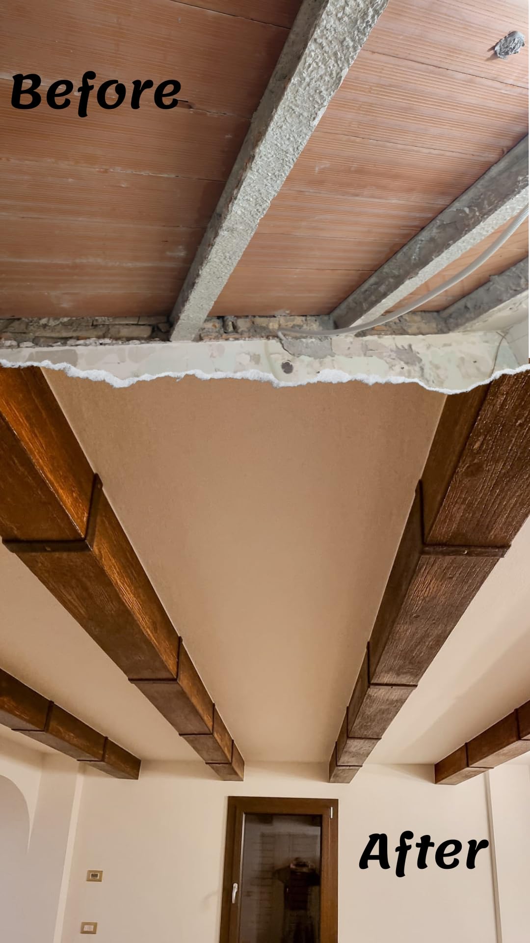 Trave finto legno lunghezza 100 cm. (L12xH12 cm, Bianco)