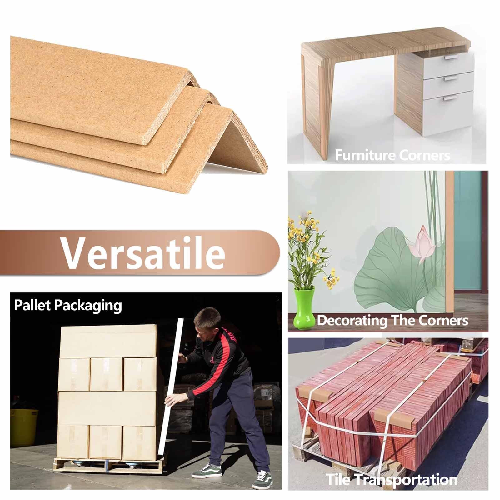 Cornières en Carton pour Emballage, Lot de 100, Protection d'Angle pour Palettes et Boîtes, 10 x 4 x 0.4 cm