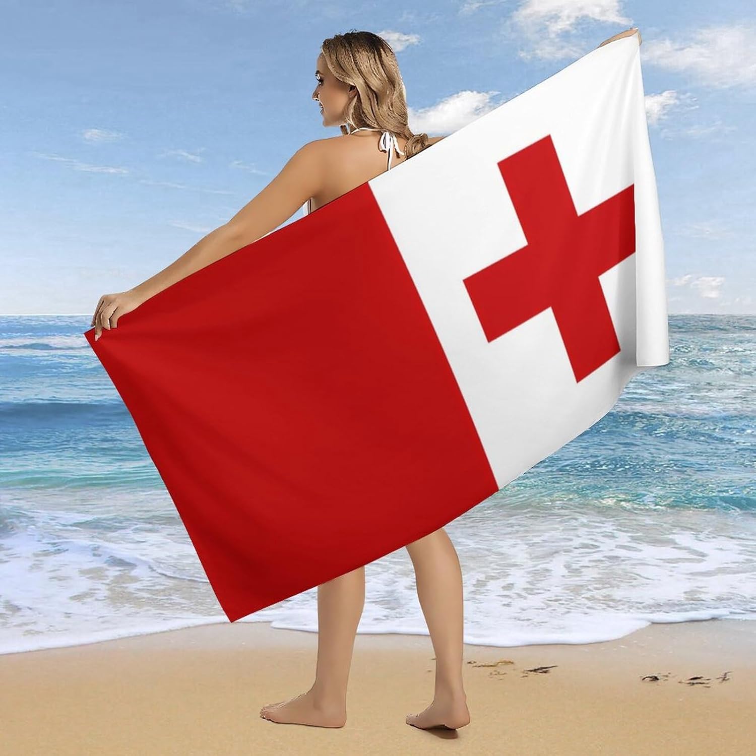 Tonga Tongan Flag Beach Towels Oversized Jumbo Large Yoga Bath Towel for Pool Yoga Swim Body 160x80cm