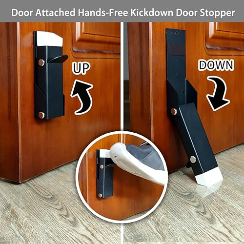 Miniatura 2 de Tope de puerta autoadhesivo sin taladrar, soporte para puerta abierta, tope de puerta para parte inferior de la puerta, tope de puerta abatible,