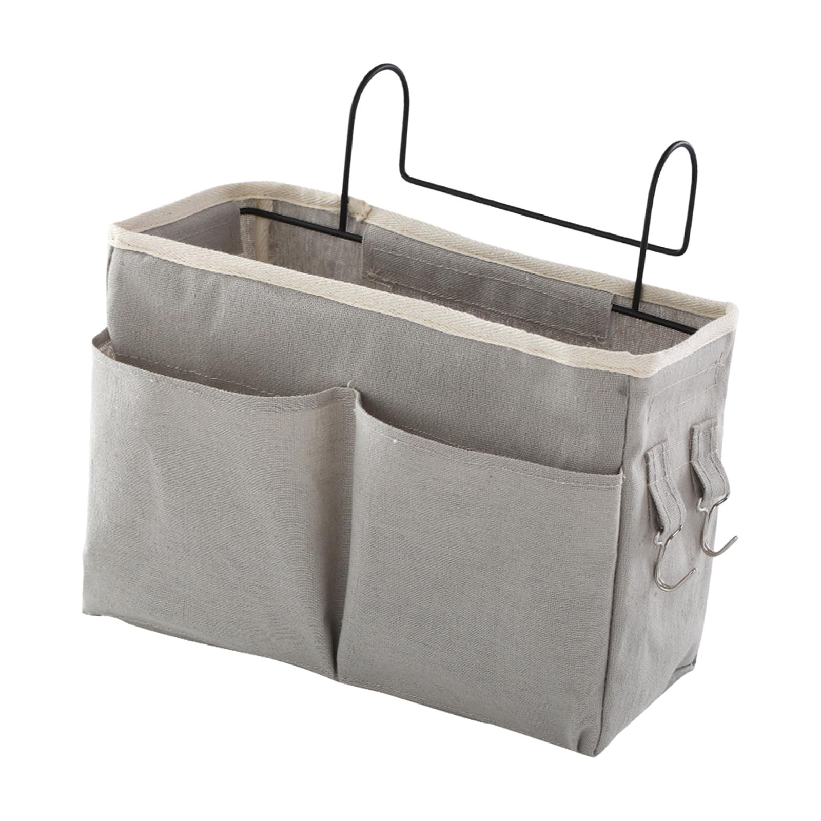 Piceioep Bedside Storage Basket with Multiple Compartments Cotton Fabric Hanging Organizers for Home Organization Bedside Organizers