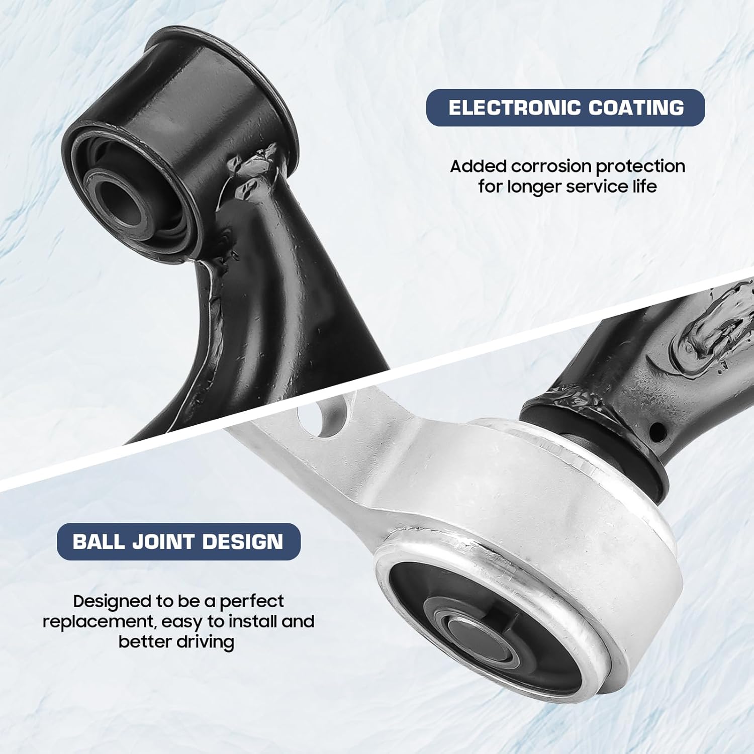 2PC Front Lower Driver Passenger Side Control Arm with Ball Joint Assembly Fit for Nissan Quest 2004 2005 2006 2007 2008 2009 K620560 K620561