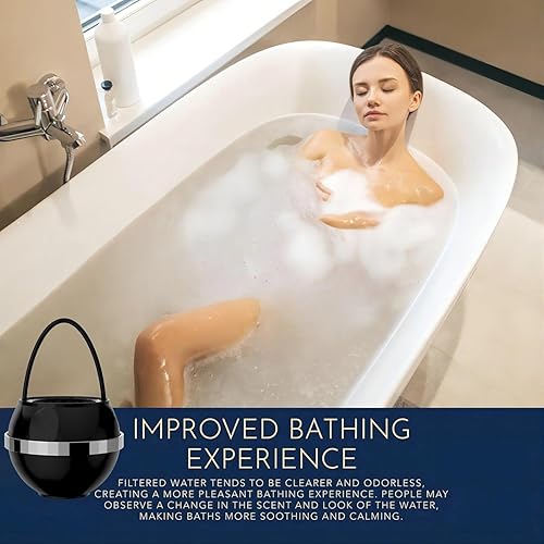 Miniatura 6 de Filtro de baño para bañera, filtro de agua Kinder para bañera, suavizante de agua dura para eliminar el plomo, el cloro y el flúor, mejorar la Negro