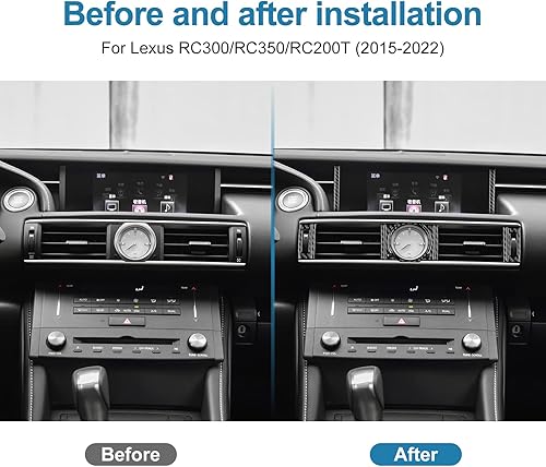 Miniatura 3 de AIRSPEED Cubierta de ventilación para consola central de control remoto Lexus RC300 RC350 RC200T 2015-2018, negro