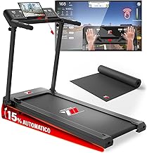 YM NEXT 4000 Your Move Electric Folding Treadmill 14 km/h, Italian Brand, Inclination, Interactive APP Kinomap Zwift Bitgym, Wide Surface, Cardio Sensors, Space Saving, 12 Programs,