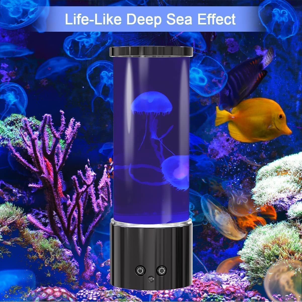 Lampe méduse pour aquarium avec télécommande, 17 couleurs pour éclairage d'ambiance, décoration, cadeaux de Noël pour enfants