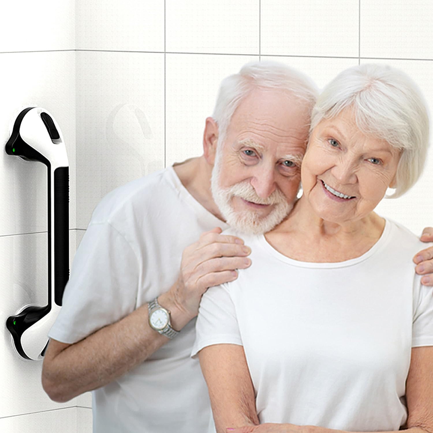 Chwytaki z przyssawkami do wanien i pryszniców, poręcze bezpieczeństwa do łazienki dla osób starszych, antypoślizgowy uchwyt prysznicowy, 40 cm, łatwy montaż, bezpieczny uchwyt
