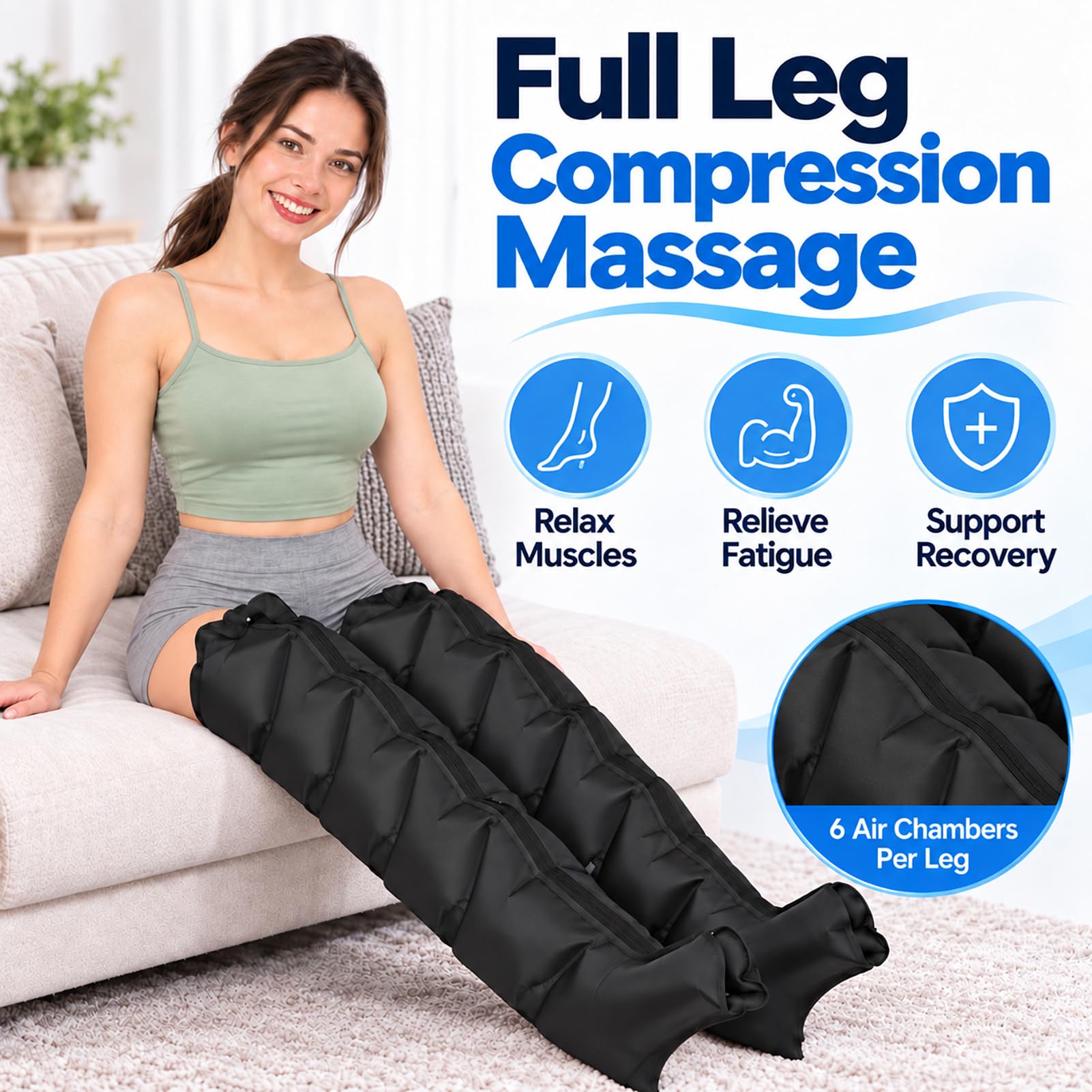 Pressoterapia Linfodrenaggio Professionale per Casa con Gambali E Pantaloni
