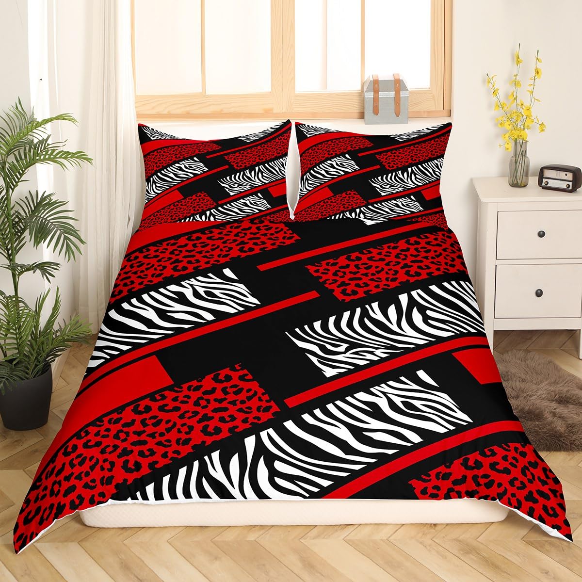 Manfei Leopard Zebra Kids Duvet Cover Set Single Size - Image 3