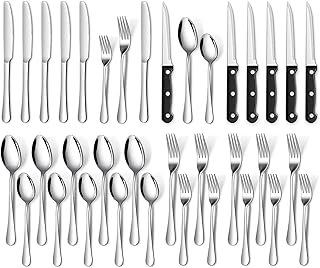 Sponsored You’re seeing this ad based on the product’s relevance to your search query.Learn more about this advertisement TAN REN Cutlery Set for 6 People, 36-Piece Stainless Steel Cutlery Set (Silver) with Steak Knife, Elegant Cutlery with Knife, Fork Spoon, Cutlery Set for Home/Kitchen/Restaurant