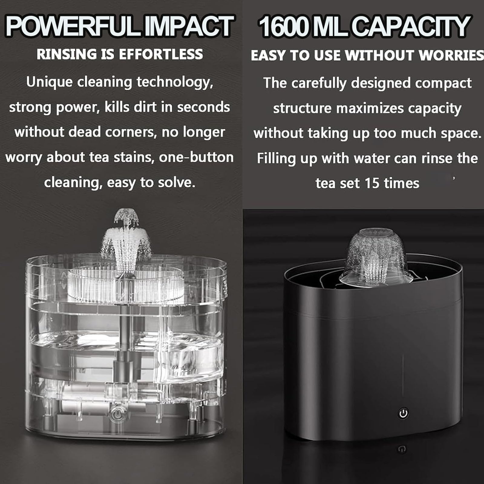 Lavavajillas Eléctrico, Automático para Tazas Y Botellas, De Sobremesa con Depósito De Agua De 1,6 L, Apto para Tazas De 3 a 10 Cm De Diámetro, Ideal para Cafeterías Y Bares.