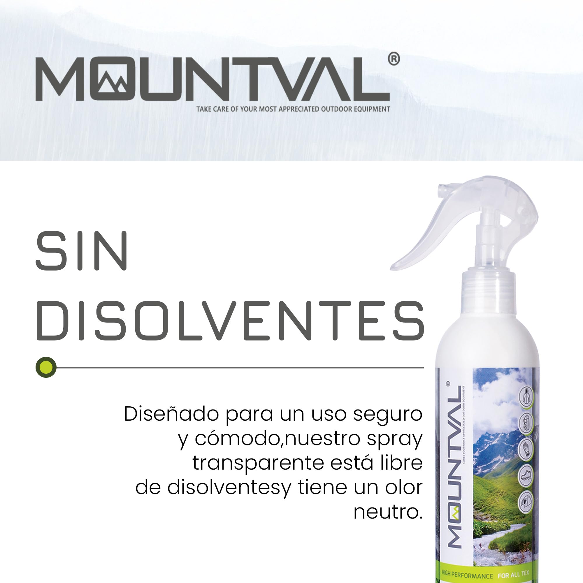 Kaps Mountval Textile Shield - Un Impermeabilizante en Aerosol para Clima Húmedo y Prendas de Senderismo, Olor Agradable, Funciona con Gore-Tex, Libre de Solventes - 300 ml/2x300ml