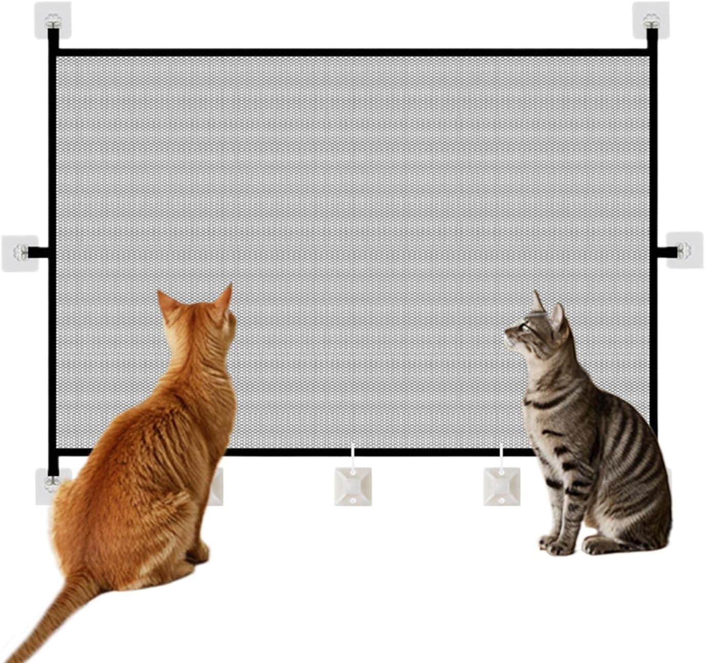 Genérico Cat Gate for Doors, Safety Barrier for Pets | Folding Barrier, Mesh Child Protection for Bedroom Living Room Kitchen Hallway