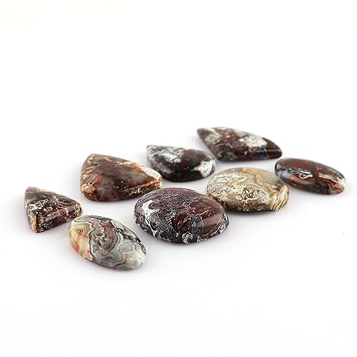 Vista 88 de (5 piezas) piedra preciosa natural de jaspe de sangre, cabujón suelto al por mayor, fabricación de joyas de bricolaje, envoltura de alambre, Lapis