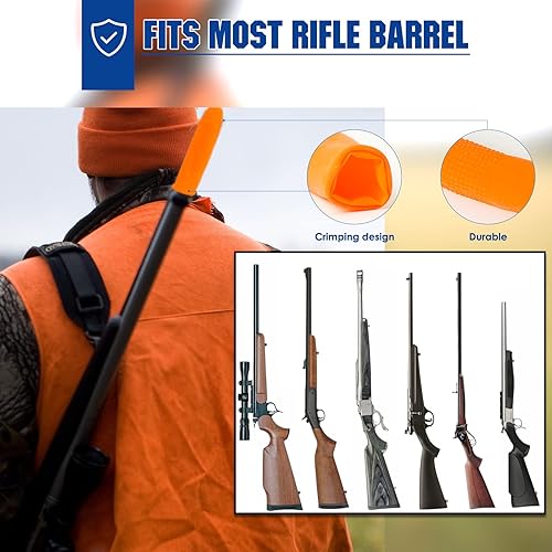 Miniatura 4 de Aolamegs Cubierta para bozal de rifle, cubierta de barril de rifle de látex flexible naranja, accesorios perfectos de mantenimiento de pistola para