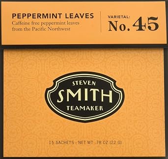 Steven Smith Teamaker - Herbal Infusions Tea Peppermint Leaves No. 45 - 15 Tea Bags Net WT .78 oz
