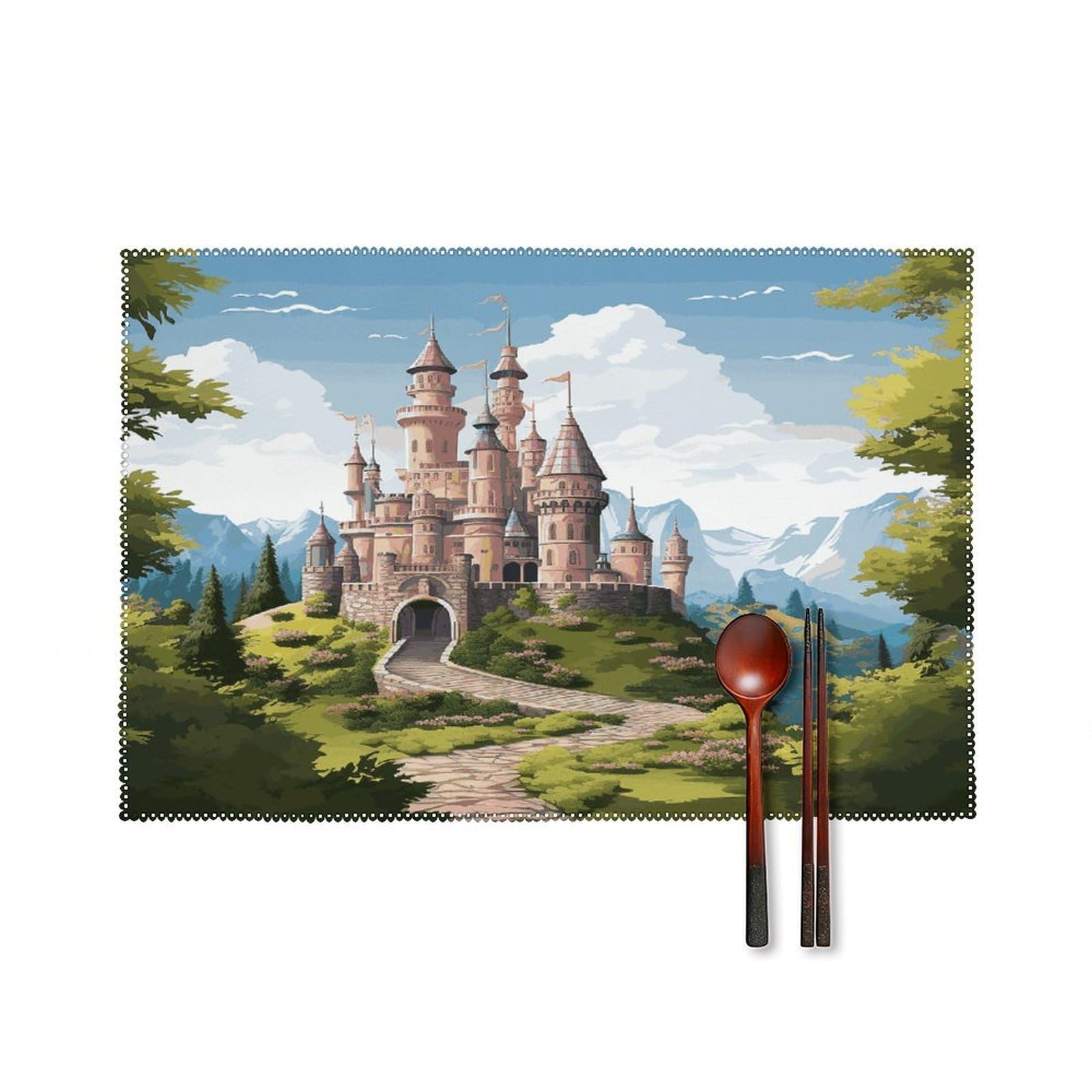 Fodpand Style Fairy Tale Castle Placemats Set Of 4 Place Mats Table Mats