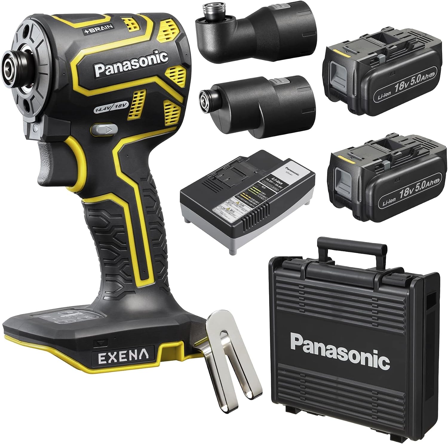 パナソニック 充電インパクトドライバー EXENA (18V 5.0Ah電池パック×2 