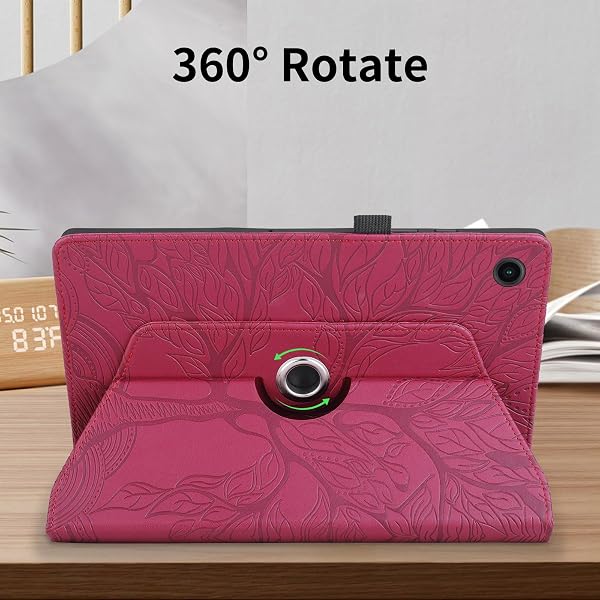 pour Coque Tablette Lenovo Tab M10 (3rd Gen) 10.1" 2022 TB-328FU/328XU Coque PU Cuir 360°Rotatif Multi-Angle Stand Flip Protection Housse pour Lenovo Tab M10 Gen 3 étuis Cover, Rouge - 4