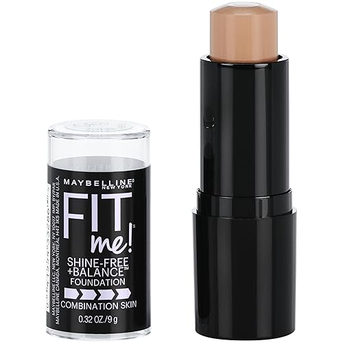 Miniatura 1 de Maybelline New York Fit Me Shine-Free + Balance Stick Foundation, beige buff, 0.32 onzas.